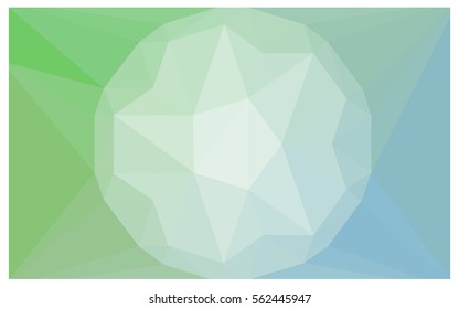 Light Green vector polygonal illustration, which consist of triangles with a gemstone in center. Triangular design of a huge diamond for your business. Creative geometric background of gems.