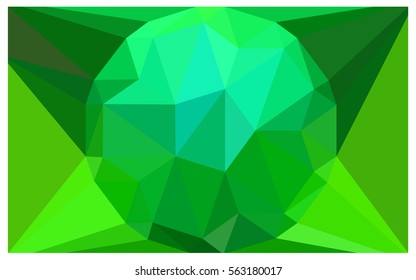 Light Green vector polygonal illustration, which consist of triangles with a gemstone in center. Triangular design of a huge diamond for your business. Creative geometric background of gems.