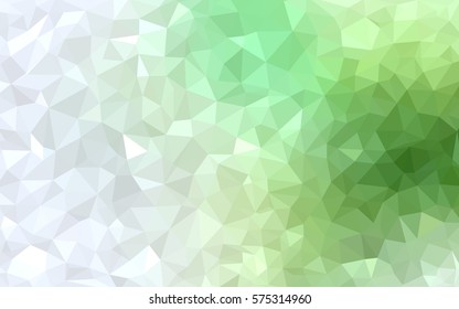 Light Green vector polygonal illustration, which consist of triangles. Triangular pattern for your business design. Geometric background in Origami style with gradient. 