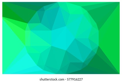 Light Green vector polygonal illustration, which consist of triangles with a gemstone in center. Triangular design of a huge diamond for your business. Creative geometric background of gems.