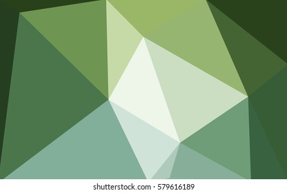 Light Green vector polygonal illustration, which consist of triangles. Triangular design for your business. Creative geometric background in Origami style with gradient