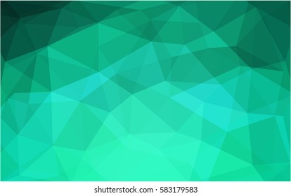 Light Green vector polygonal illustration, which consist of triangles. Triangular design for your business. Creative geometric background in Origami style with gradient