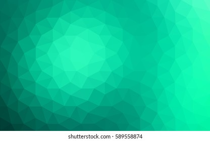 Light Green vector polygonal illustration, which consist of triangles. Triangular pattern for your business design. Geometric background in Origami style with gradient. 