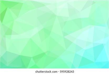 Light Green vector polygonal illustration, which consist of triangles. Triangular pattern for your business design. Geometric background in Origami style with gradient. 