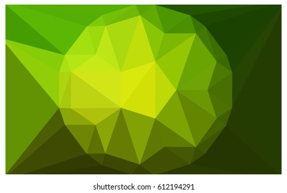 Light Green vector polygonal illustration, which consist of triangles with a gemstone in center. Triangular design of a huge diamond for your business. Creative geometric background of gems.