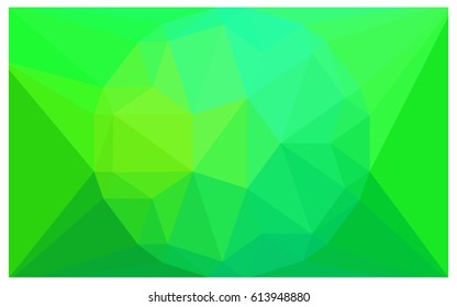Light Green vector polygonal illustration, which consist of triangles with a gemstone in center. Triangular design of a huge diamond for your business. Creative geometric background of gems.