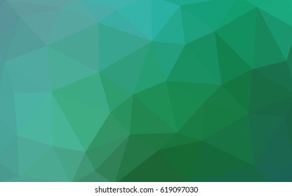 Light Green vector polygonal illustration, which consist of triangles. Triangular design for your business. Creative geometric background in Origami style with gradient