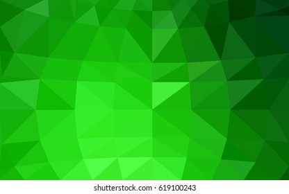 Light Green vector polygonal illustration, which consist of triangles. Triangular pattern for your business design. Geometric background in Origami style with gradient. 