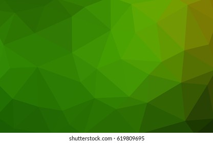 Light Green vector polygonal illustration, which consist of triangles. Triangular pattern for your business design. Geometric background in Origami style with gradient. 