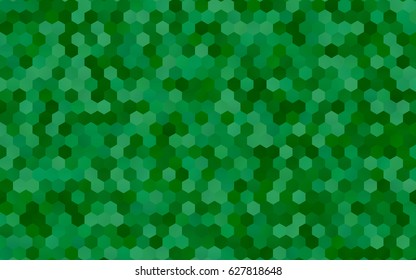 Light Green vector polygonal illustration, which consist of hexagons. Hexagonal design for your business. Creative geometric background in Origami style with gradient