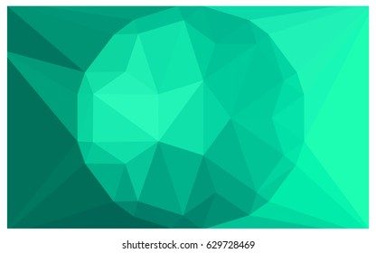 Light Green vector polygonal illustration, which consist of triangles with a gemstone in center. Triangular design of a huge diamond for your business. Creative geometric background of gems.