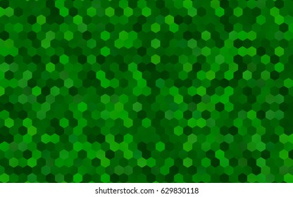Light Green vector polygonal illustration, which consist of hexagons. Hexagonal pattern for your business design. Geometric background in Origami style with gradient. 