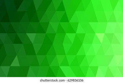 Light Green vector polygonal illustration, which consist of triangles. Triangular design for your business. Creative geometric background in Origami style with gradient