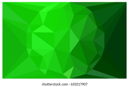 Light Green vector polygonal illustration, which consist of triangles with a gemstone in center. Triangular design of a huge diamond for your business. Creative geometric background of gems.