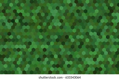 Light Green vector polygonal illustration, which consist of hexagons. Hexagonal pattern for your business design. Geometric background in Origami style with gradient. 