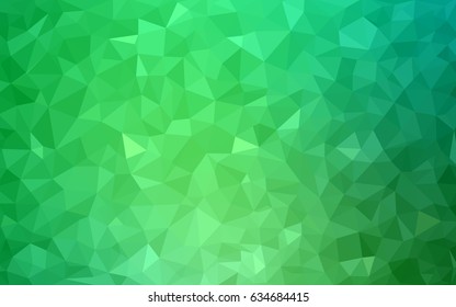 Light Green vector polygonal illustration, which consist of triangles. Triangular design for your business. Creative geometric background in Origami style with gradient