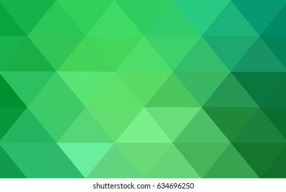 Light Green vector polygonal illustration, which consist of triangles. Triangular design for your business. Creative geometric background in Origami style with gradient