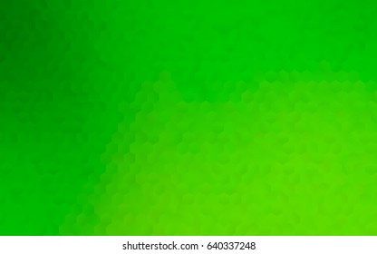 Light Green vector polygonal illustration, which consist of hexagons. Hexagonal design for your business. Creative geometric background in Origami style with gradient