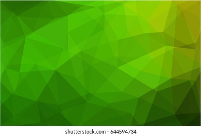 Light Green vector polygonal illustration, which consist of triangles. Triangular pattern for your business design. Geometric background in Origami style with gradient. 