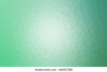 Light Green vector polygonal illustration, which consist of triangles. Triangular pattern for your business design. Geometric background in Origami style with gradient. 