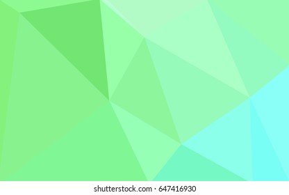 Light Green vector polygonal illustration, which consist of triangles. Triangular pattern for your business design. Geometric background in Origami style with gradient. 