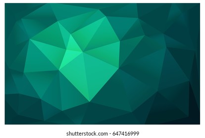 Light Green vector polygonal illustration, which consist of triangles. Triangular pattern for your business design. Geometric background in Origami style with gradient. 
