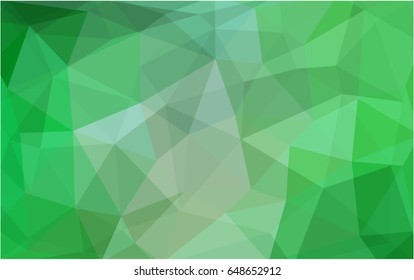 Light Green vector polygonal illustration, which consist of triangles. Triangular design for your business. Creative geometric background in Origami style with gradient