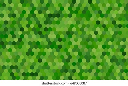Light Green vector polygonal illustration, which consist of hexagons. Hexagonal pattern for your business design. Geometric background in Origami style with gradient. 