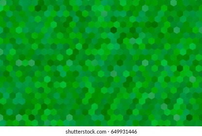 Light Green vector polygonal illustration, which consist of hexagons. Hexagonal pattern for your business design. Geometric background in Origami style with gradient. 