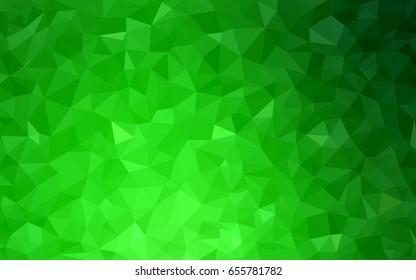 Light Green vector polygonal illustration, which consist of triangles. Triangular pattern for your business design. Geometric background in Origami style with gradient. 
