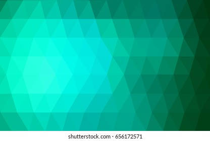 Light Green vector polygonal illustration, which consist of triangles. Triangular pattern for your business design. Geometric background in Origami style with gradient. 