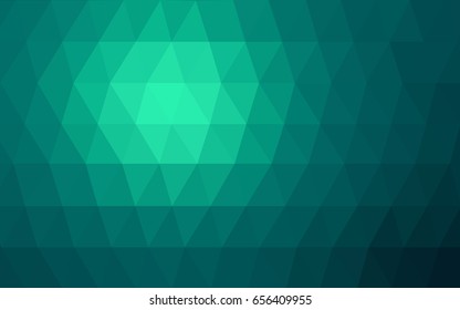 Light Green vector polygonal illustration, which consist of triangles. Triangular pattern for your business design. Geometric background in Origami style with gradient. 