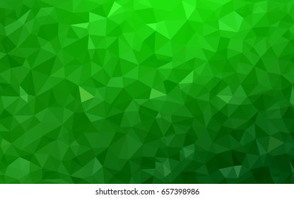Light Green vector polygonal illustration, which consist of triangles. Triangular pattern for your business design. Geometric background in Origami style with gradient. 