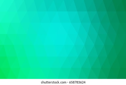 Light Green vector polygonal illustration, which consist of triangles. Triangular design for your business. Creative geometric background in Origami style with gradient