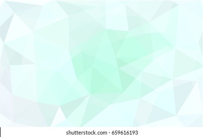 Light Green vector polygonal illustration, which consist of triangles. Triangular design for your business. Creative geometric background in Origami style with gradient
