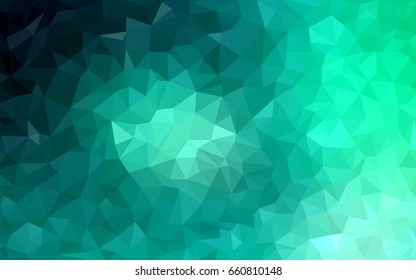 Light Green vector polygonal illustration, which consist of triangles. Triangular design for your business. Creative geometric background in Origami style with gradient