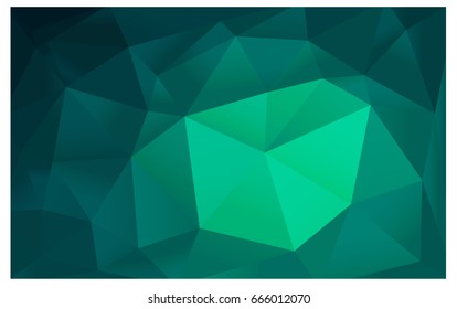 Light Green vector polygonal illustration, which consist of triangles. Triangular pattern for your business design. Geometric background in Origami style with gradient. 