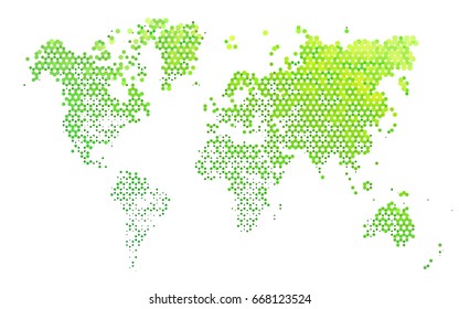 Light Green vector polygonal illustration, which consist of hexagons. Hexagonal design for your business. Creative geometric background in Origami style with gradient