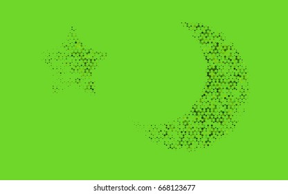 Light Green vector polygonal illustration, which consist of hexagons. Hexagonal pattern for your business design. Geometric background in Origami style with gradient. 