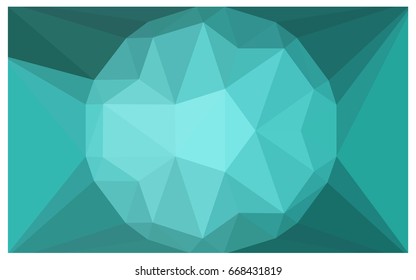 Light Green vector polygonal illustration, which consist of triangles with a gemstone in center. Triangular design of a huge diamond for your business. Creative geometric background of gems.
