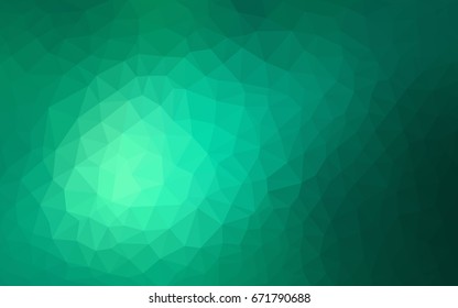 Light Green vector polygonal illustration, which consist of triangles. Triangular pattern for your business design. Geometric background in Origami style with gradient. 