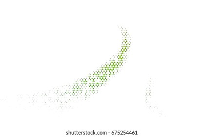 Light Green vector polygonal illustration, which consist of hexagons. Hexagonal pattern for your business design. Geometric background in Origami style with gradient. 