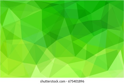 Light Green vector polygonal illustration, which consist of triangles. Triangular pattern for your business design. Geometric background in Origami style with gradient. 