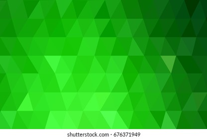 Light Green vector polygonal illustration, which consist of triangles. Triangular pattern for your business design. Geometric background in Origami style with gradient. 