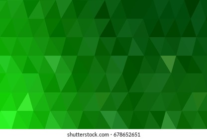Light Green vector polygonal illustration, which consist of triangles. Triangular pattern for your business design. Geometric background in Origami style with gradient. 