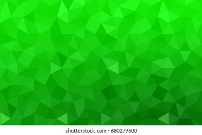 Light Green vector polygonal illustration, which consist of triangles. Triangular pattern for your business design. Geometric background in Origami style with gradient. 