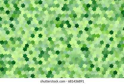 Light Green vector polygonal illustration, which consist of hexagons. Hexagonal pattern for your business design. Geometric background in Origami style with gradient. 