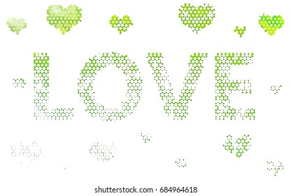 Light Green vector polygonal illustration, which consist of hexagons. Hexagonal pattern for your business design. Geometric background in Origami style with gradient. 