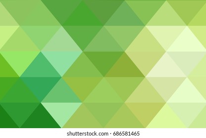 Light Green vector polygonal illustration, which consist of triangles. Triangular pattern for your business design. Geometric background in Origami style with gradient. 