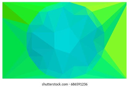 Light Green vector polygonal illustration, which consist of triangles with a gemstone in center. Triangular design of a huge diamond for your business. Creative geometric background of gems.